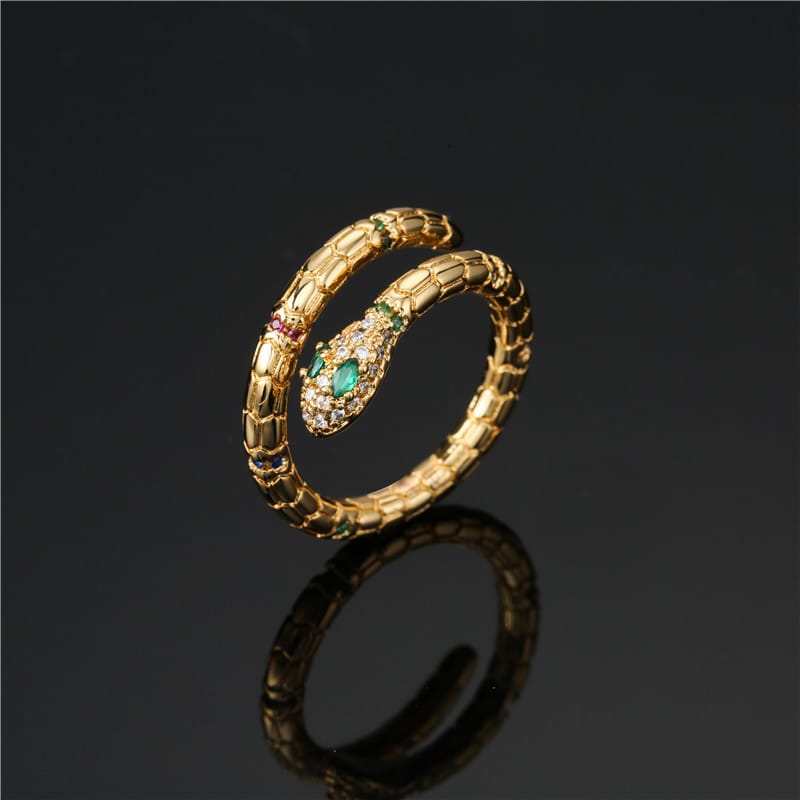 Exquisite Snake Ring with Cubic Zirconia