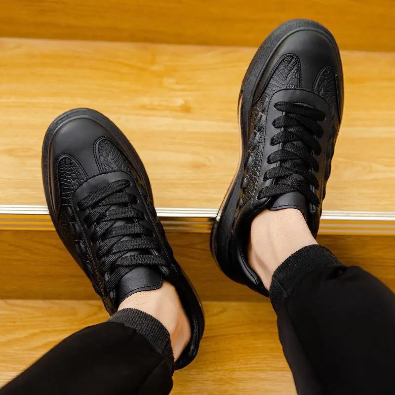 Trendy Leather Casual Sneakers