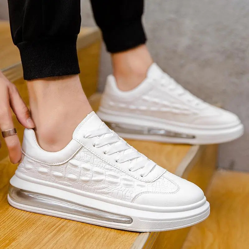 Trendy Leather Casual Sneakers