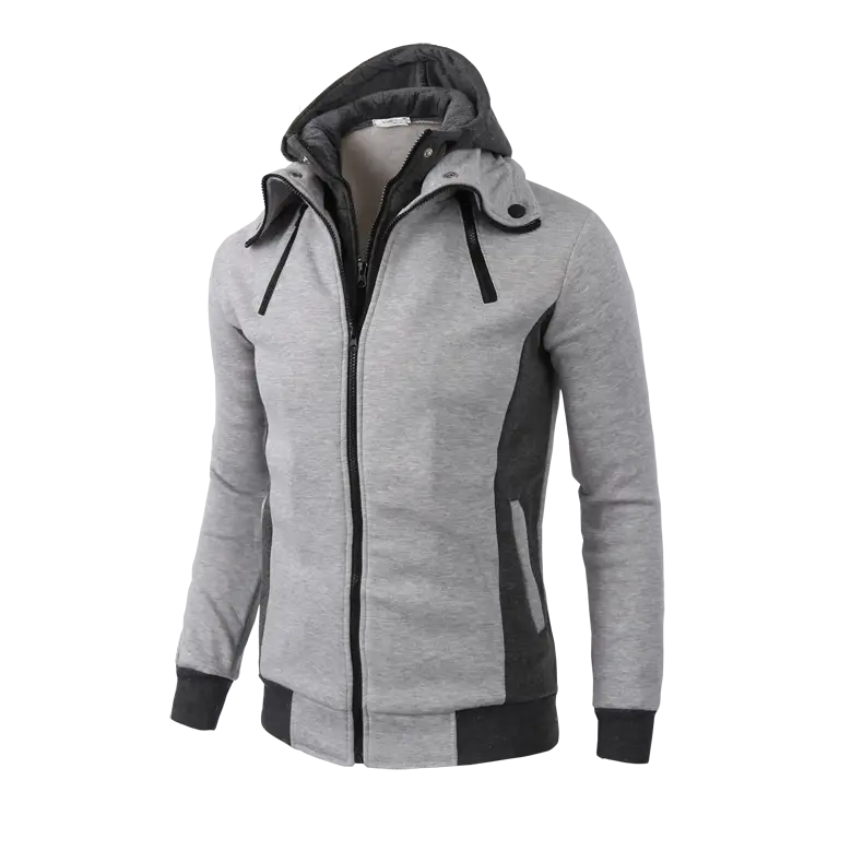 High-Necked Hooded Jacket