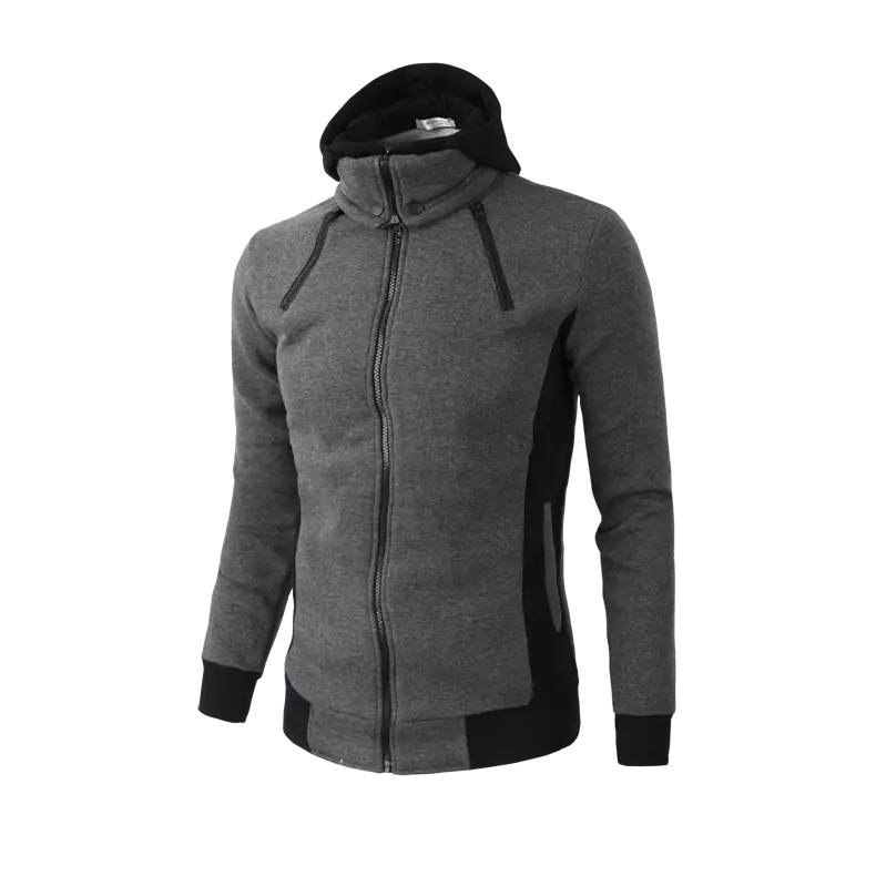 High-Necked Hooded Jacket