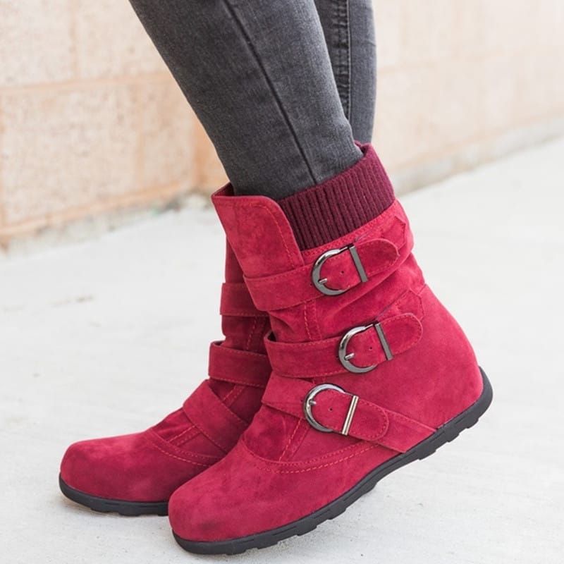 Casual Winter Strap Buckle Boots