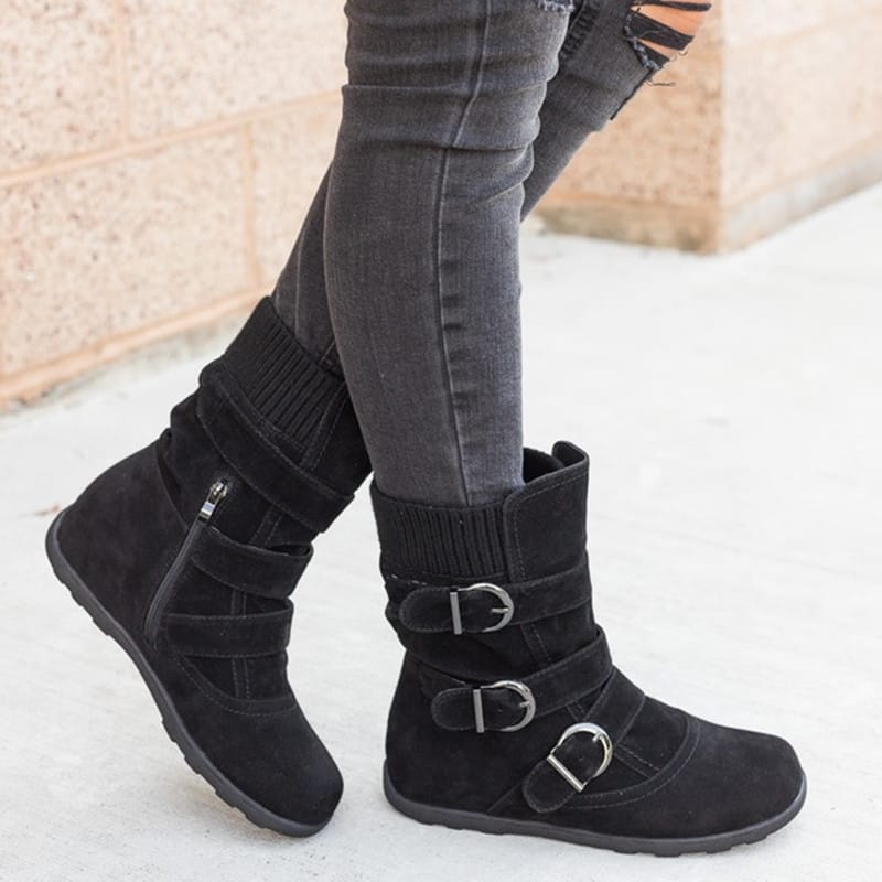 Casual Winter Strap Buckle Boots