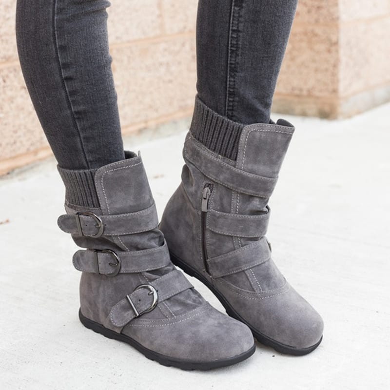 Casual Winter Strap Buckle Boots