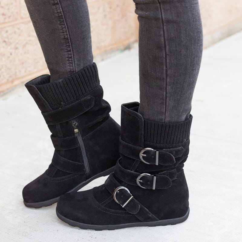 Casual Winter Strap Buckle Boots