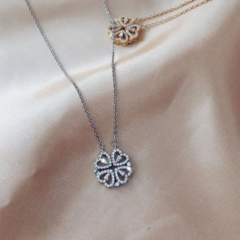 Detachable Deformed Four-leaf Clover Necklace