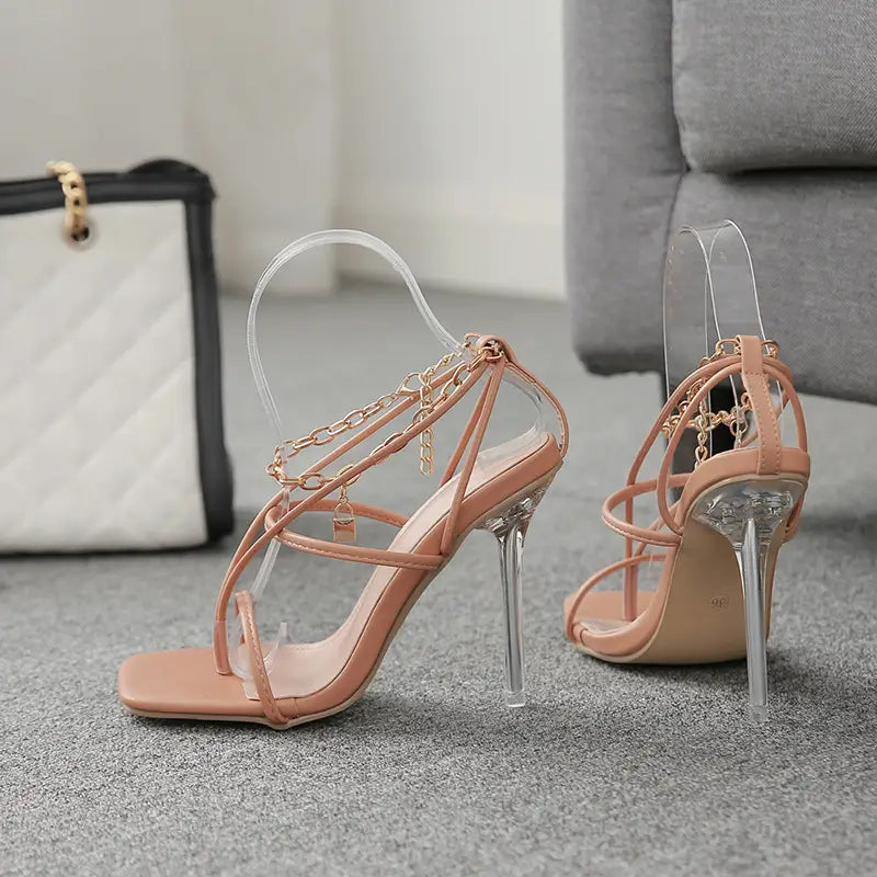 Square Toe Stiletto Sandals