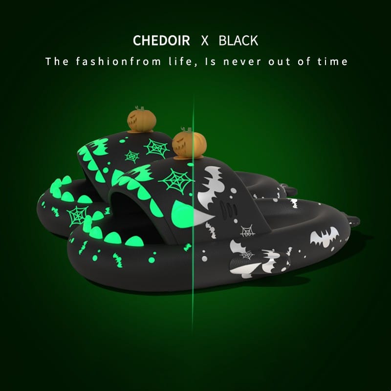 Luminous Shark Couple House Slippers