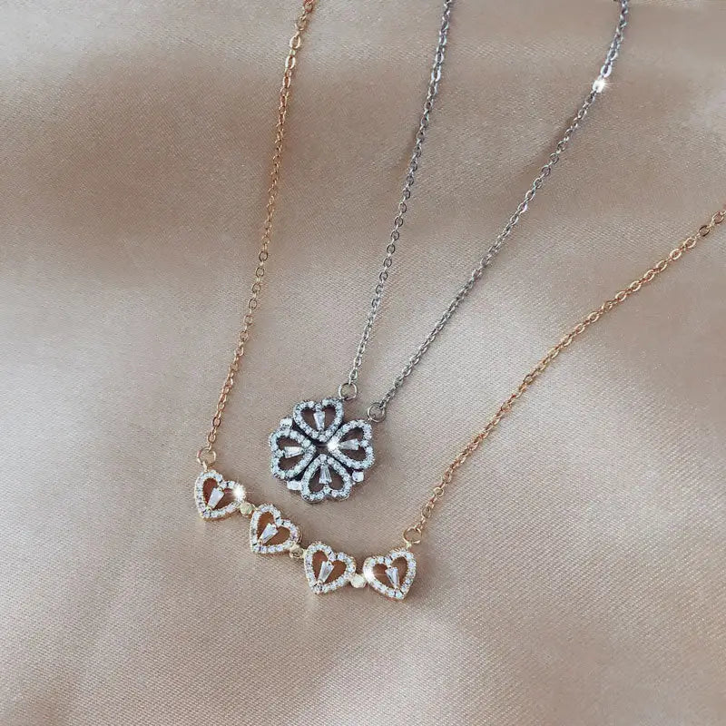 Detachable Deformed Four-leaf Clover Necklace