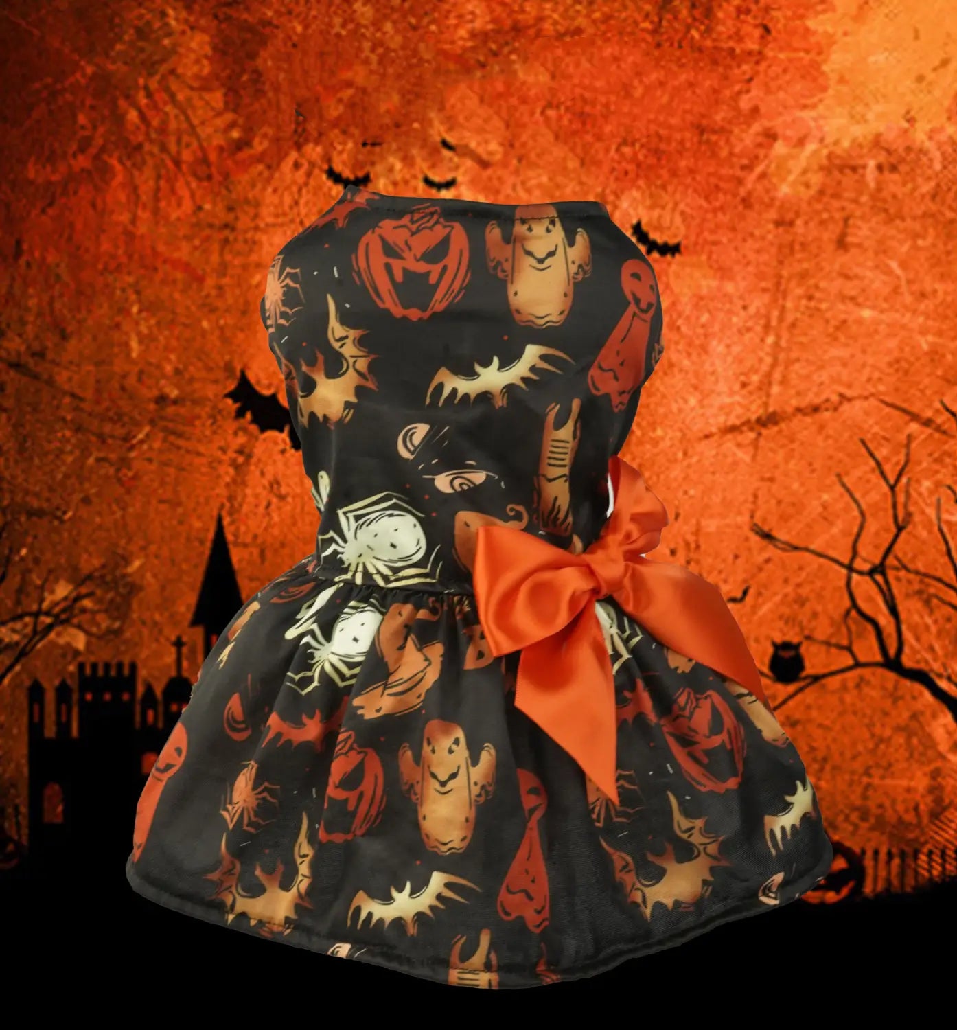 Pumpkin Print Pet Dress