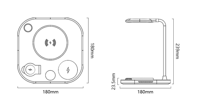 Wireless Magnetic Charger Desk Lamp