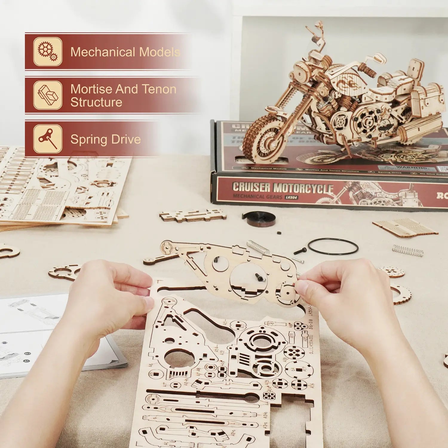 DIY Wooden Motorcycle Model