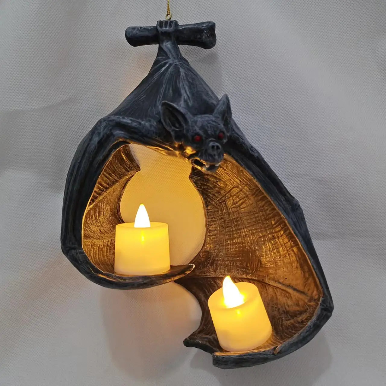 Ghost Bat LED Wall Candle Holder