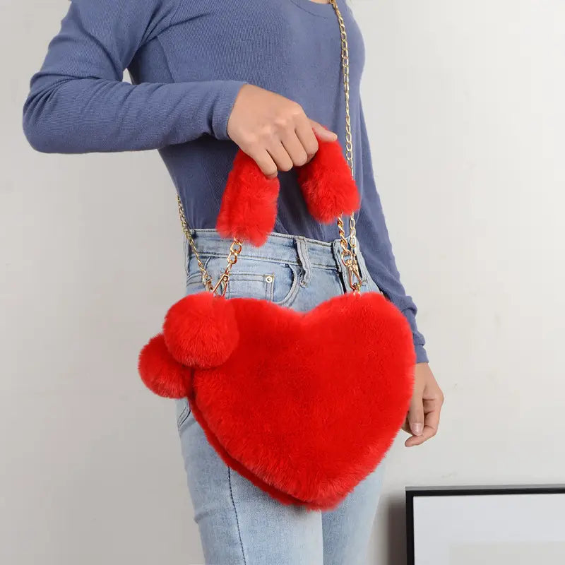 Soft Plush Love Women’s Party Handbag