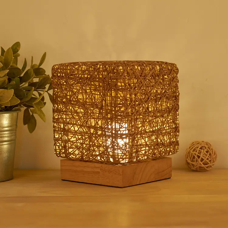 Hand-Knit Dimmable Square LED Desk Lamp