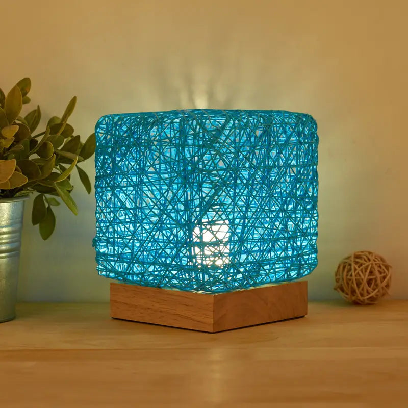 Hand-Knit Dimmable Square LED Desk Lamp