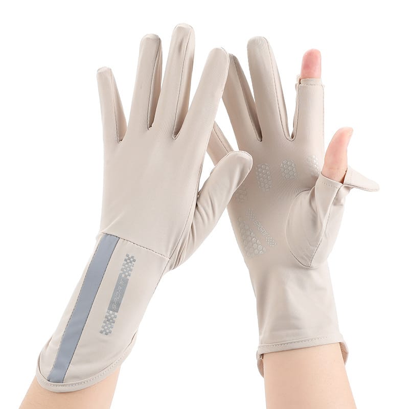 Breathable Ice Silk Sunscreen Gloves for Men and Women