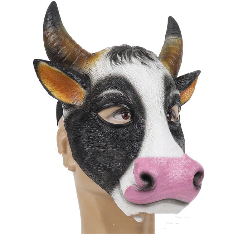 Latex Cow Half Face Mask