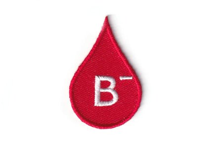 AB NEGATIVE Blood Type Patch - BLACK
