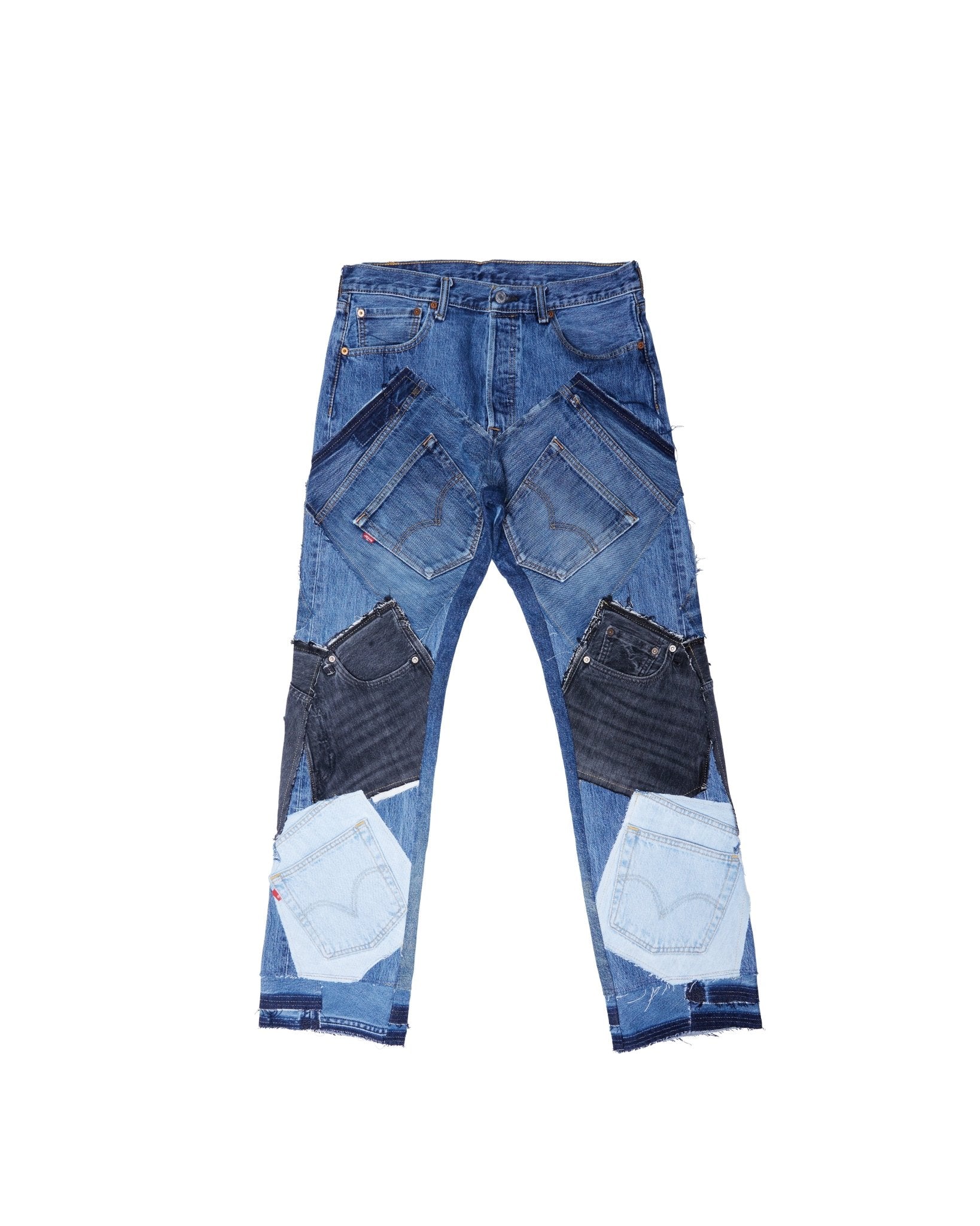 Hugo Blue/Camo Stacked Patchwork Flare Jean– Rockstar Original