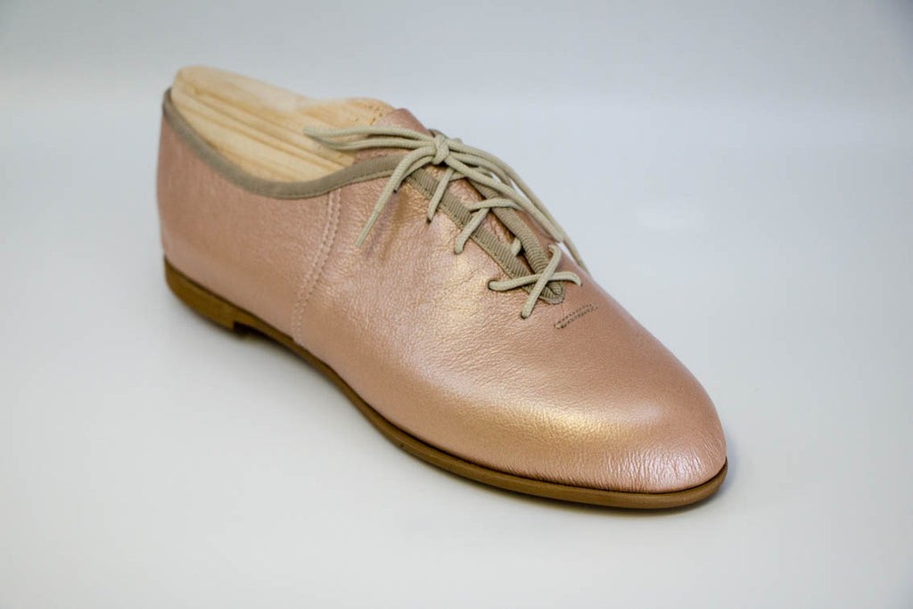 rose gold lace up shoes