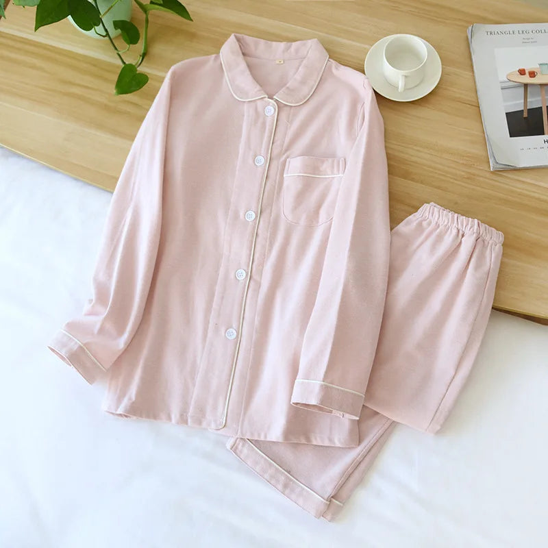 Pink Horizon Long Sleeves 100% Cotton Womens Pajama Set