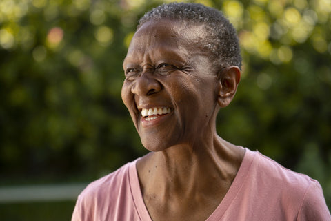 Woman smiling in nature