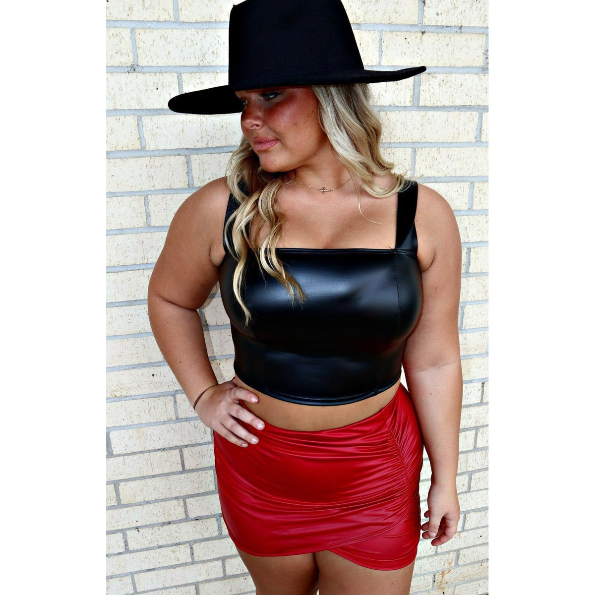 Remi Faux Leather Top