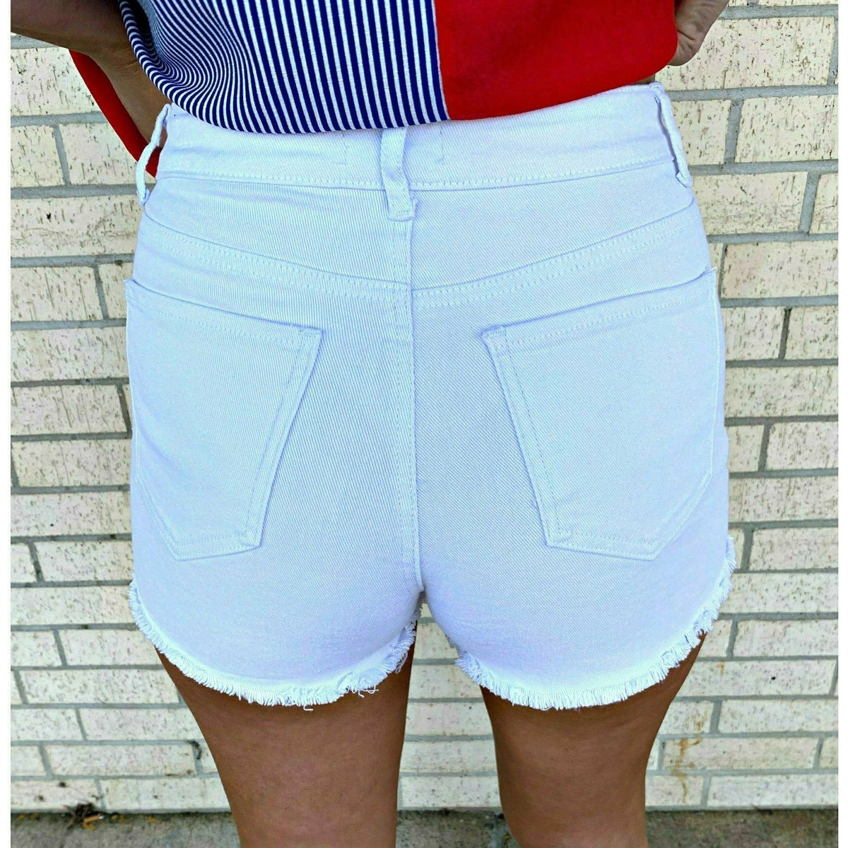 Mya White Denim Shorts