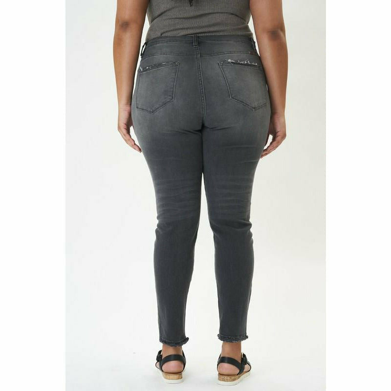 Black Faded Plus Size High Skinny Kancan Jean