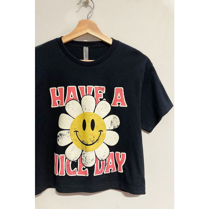 Have a Nice Day Smile Crop top