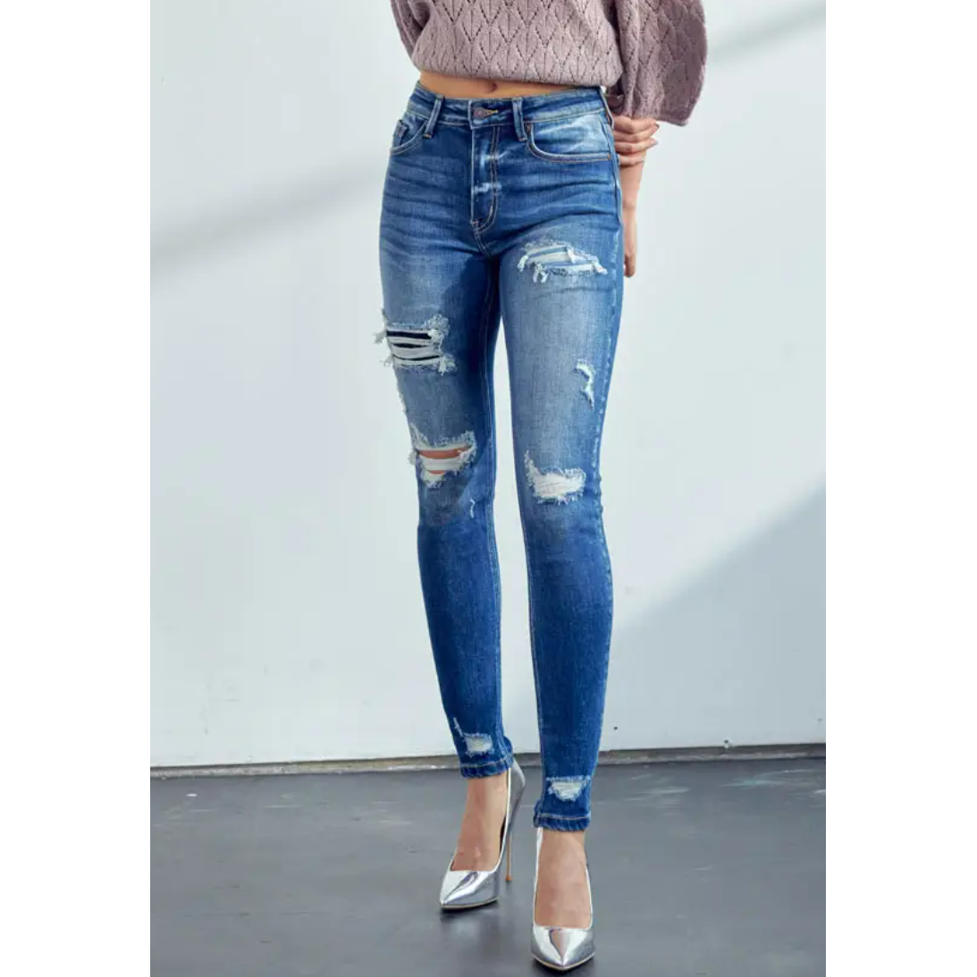 Kancan High Rise Distressed Stretch Skinny