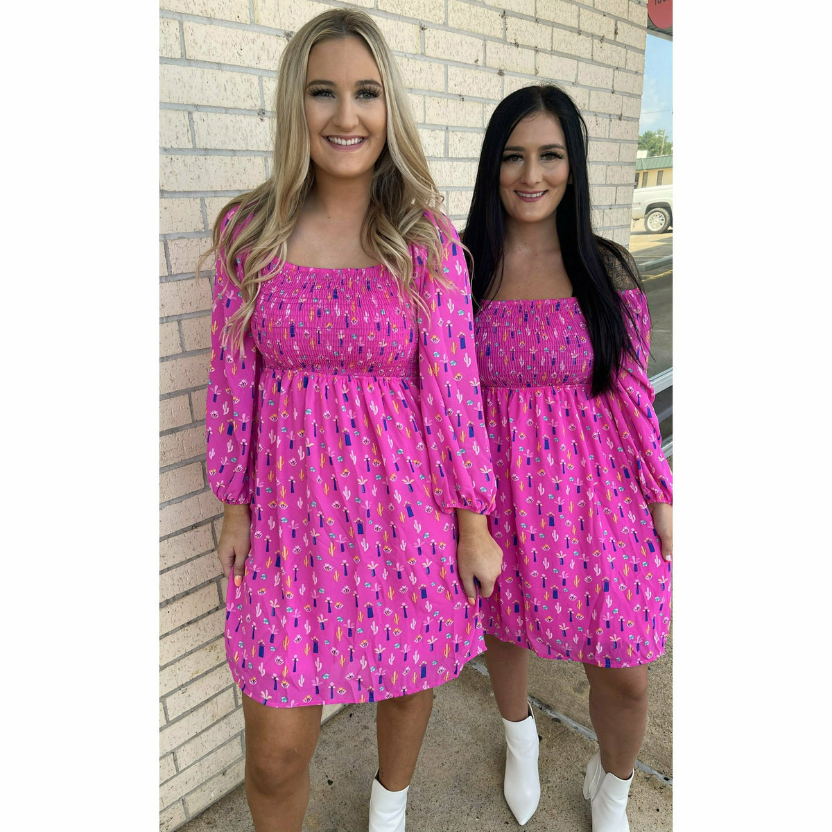 Fiesta Cactus Pink Dress (regular &amp; plus)