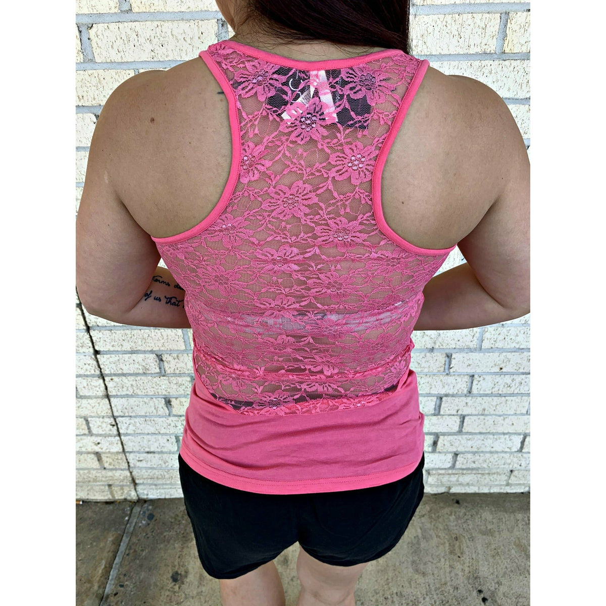 Lori Racerback Floral Lace Tank Top basic (5 colors)