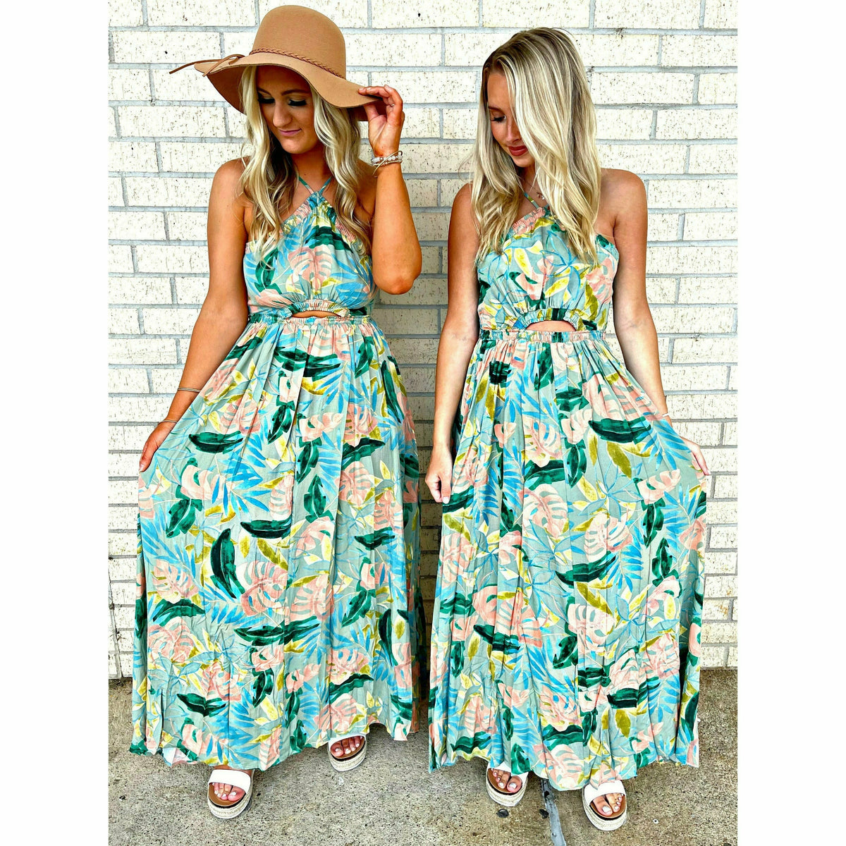 Ayla Sage Floral Maxi Dress