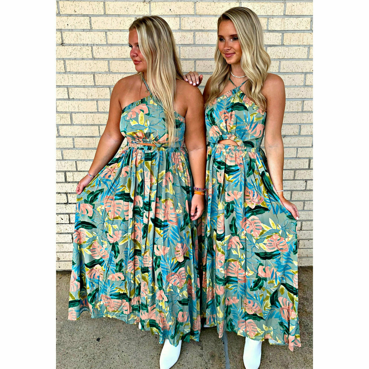 Ayla Sage Floral Maxi Dress