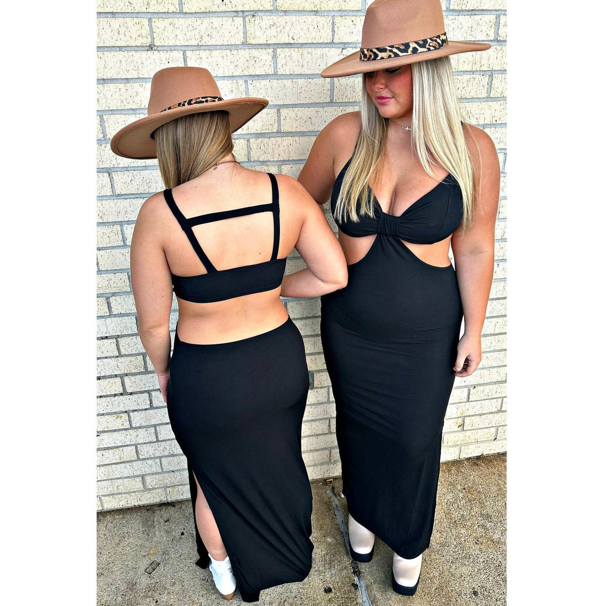 Honey Black Side Cut Maxi Dress