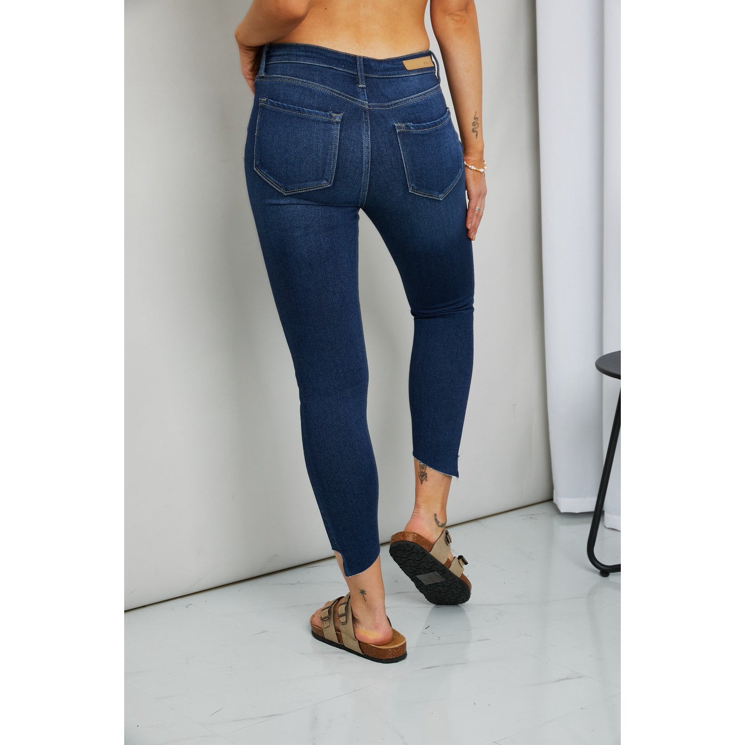 Cello High Waist Cuff Detail Jeans with Pockets - Gabriel Clothing Company