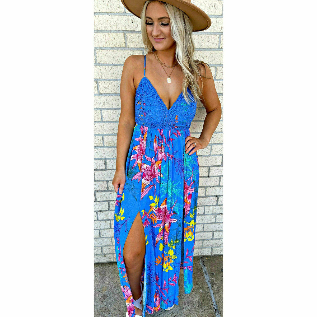 Caribbean Blues Beach Maxi Dress