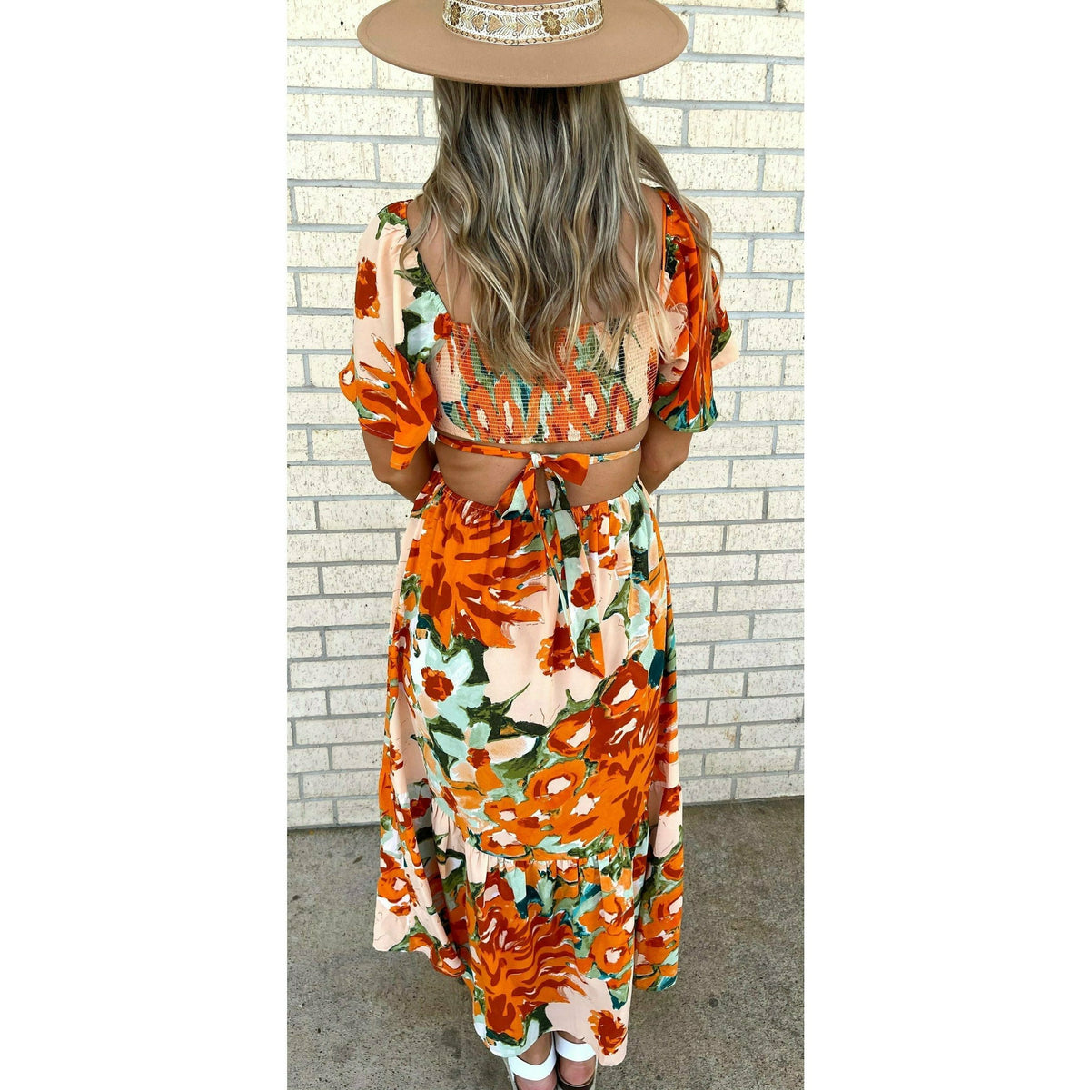 Sunni Floral Maxi Back Tie Dress