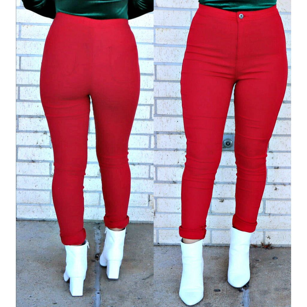Red Jegging Jeans