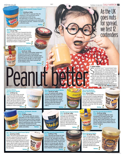 Organic Kitchen peanut butter featured in Daily Mirror