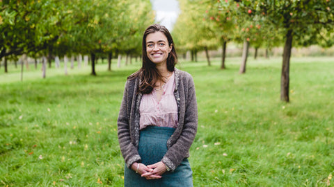 Sustainable Spirits, Gemma, Female founder of Gattertop Drinks stood in Gattertops Orchards