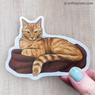 Gray Tabby Kitty Sticker for Sale by redledger