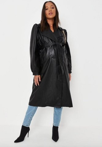 16.House of Fraser MISSGUIDED Faux Leather Maternity Trench Coat