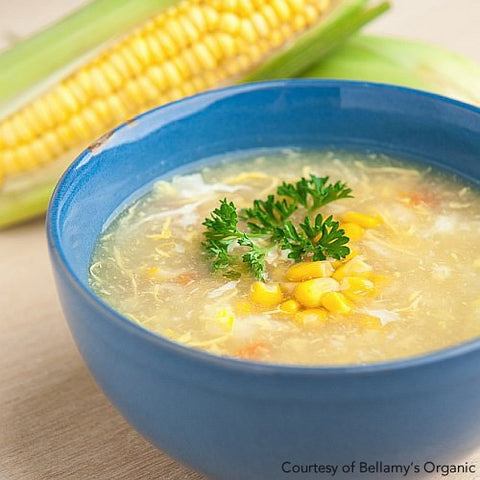 organic chicken and sweetcorn soup