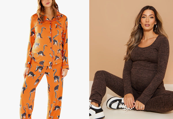 a stretchy cosy onesie or bright bold print PJs