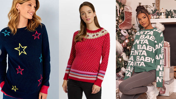 starry jumper, maternity knit cashmere and a green ‘santa baby’ jumper