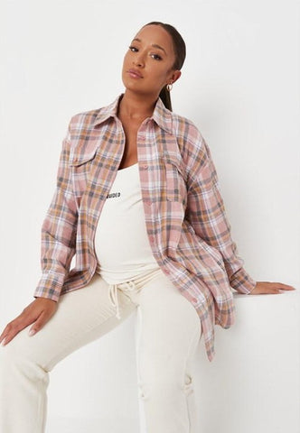 checked maternity shirt