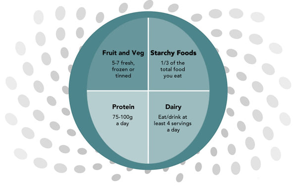 pie chart of good pregnancy food groups